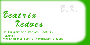 beatrix kedves business card